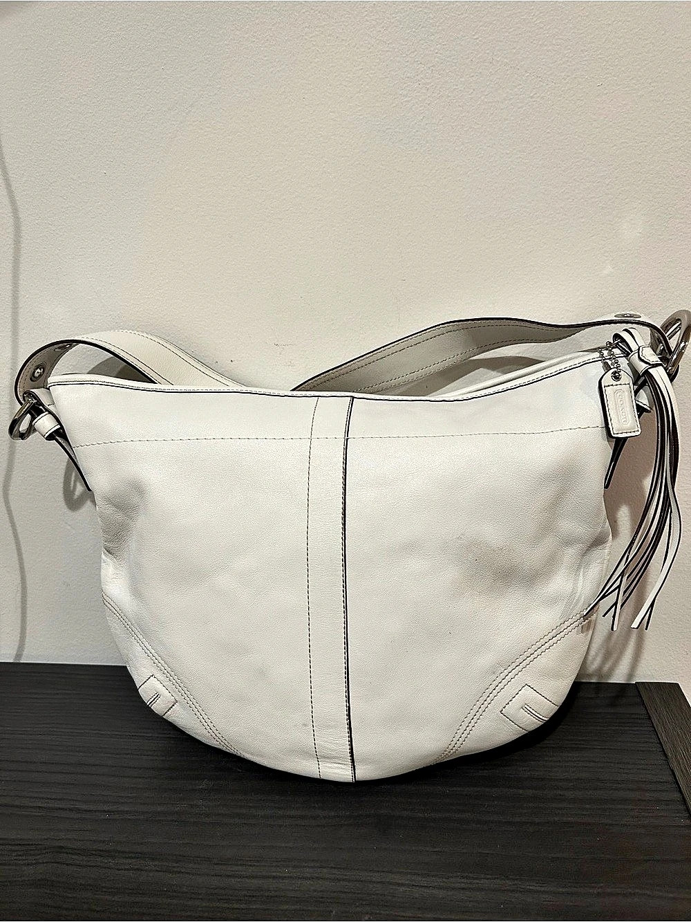 Coach Vintage Soho Hobo Bag White Leather Style #8A03